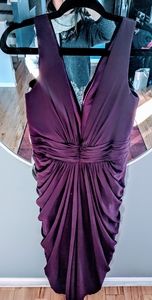 Plum ruched bridesmaids dress 14 NWT